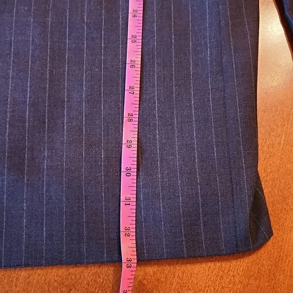 Brooks Brothers 100% Wool Sports Coat Blazer, XL- 45R, Dark Grey Pinstripe